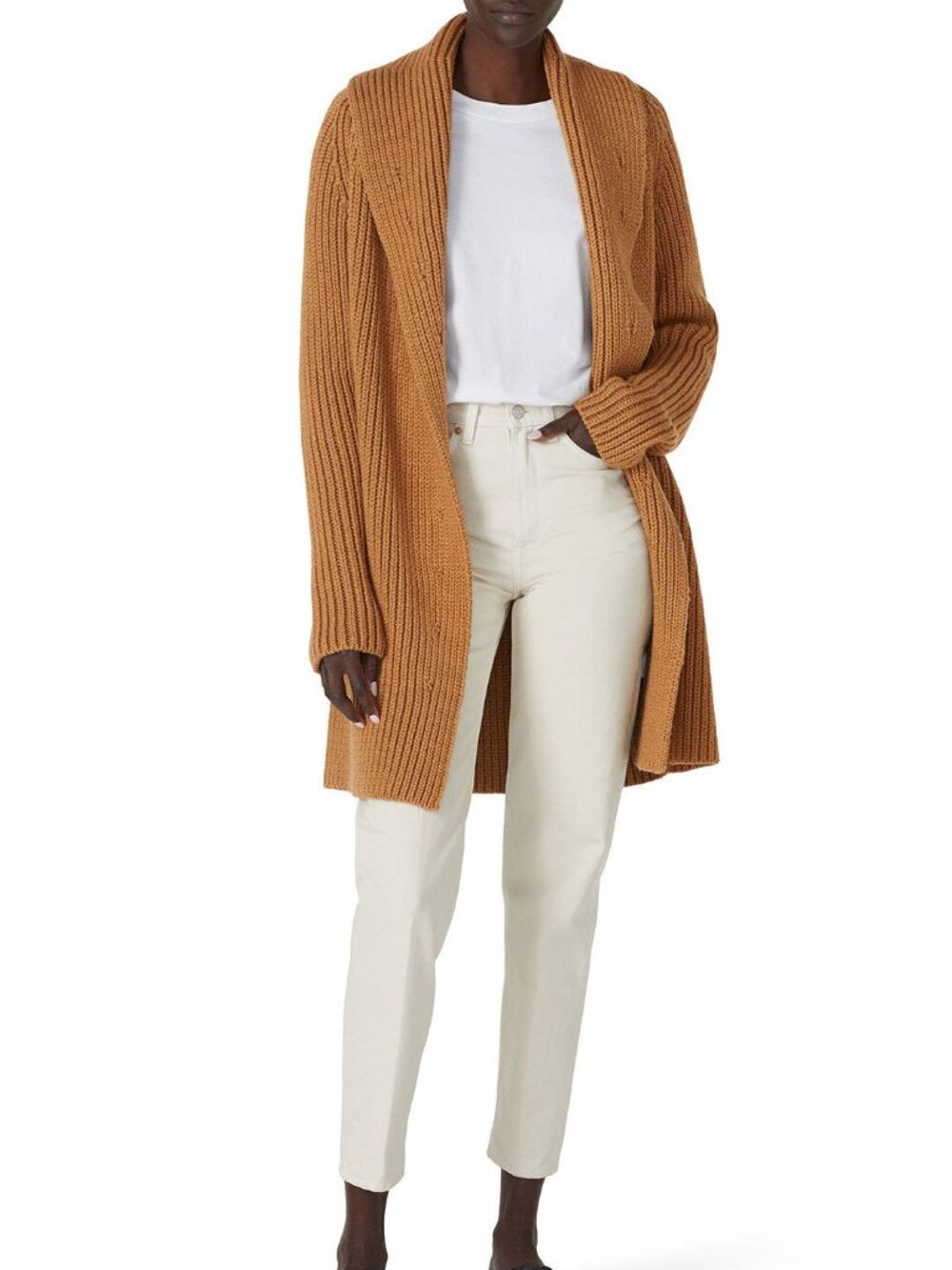 Camel Knit Sweater Coat